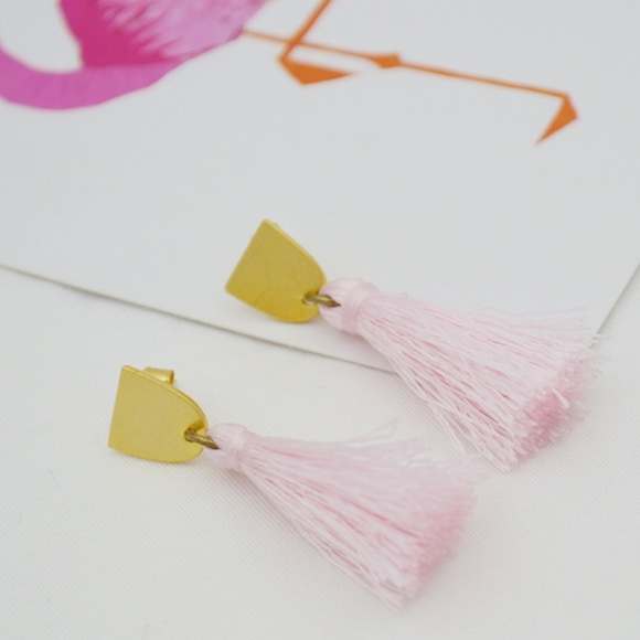Madewell Jewelry - Madewell Gold and Pink Tassel Drop Earrings